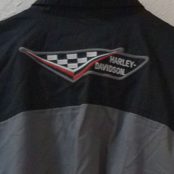 Harley-Davidson Genuine MotorClothes Men’s XL Racing Pit Crew Shirt Black Gray - Picture 3 of 4